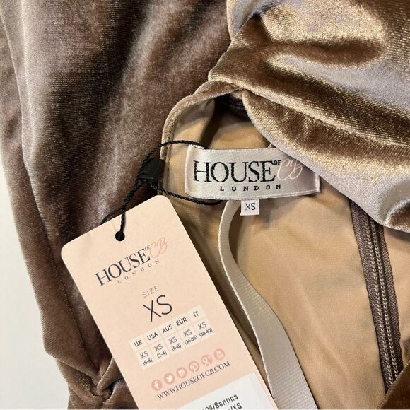 NEW House of CB London Santina Dress in Champagne XS ASO Kylie Jenner - Picture 8 of 9